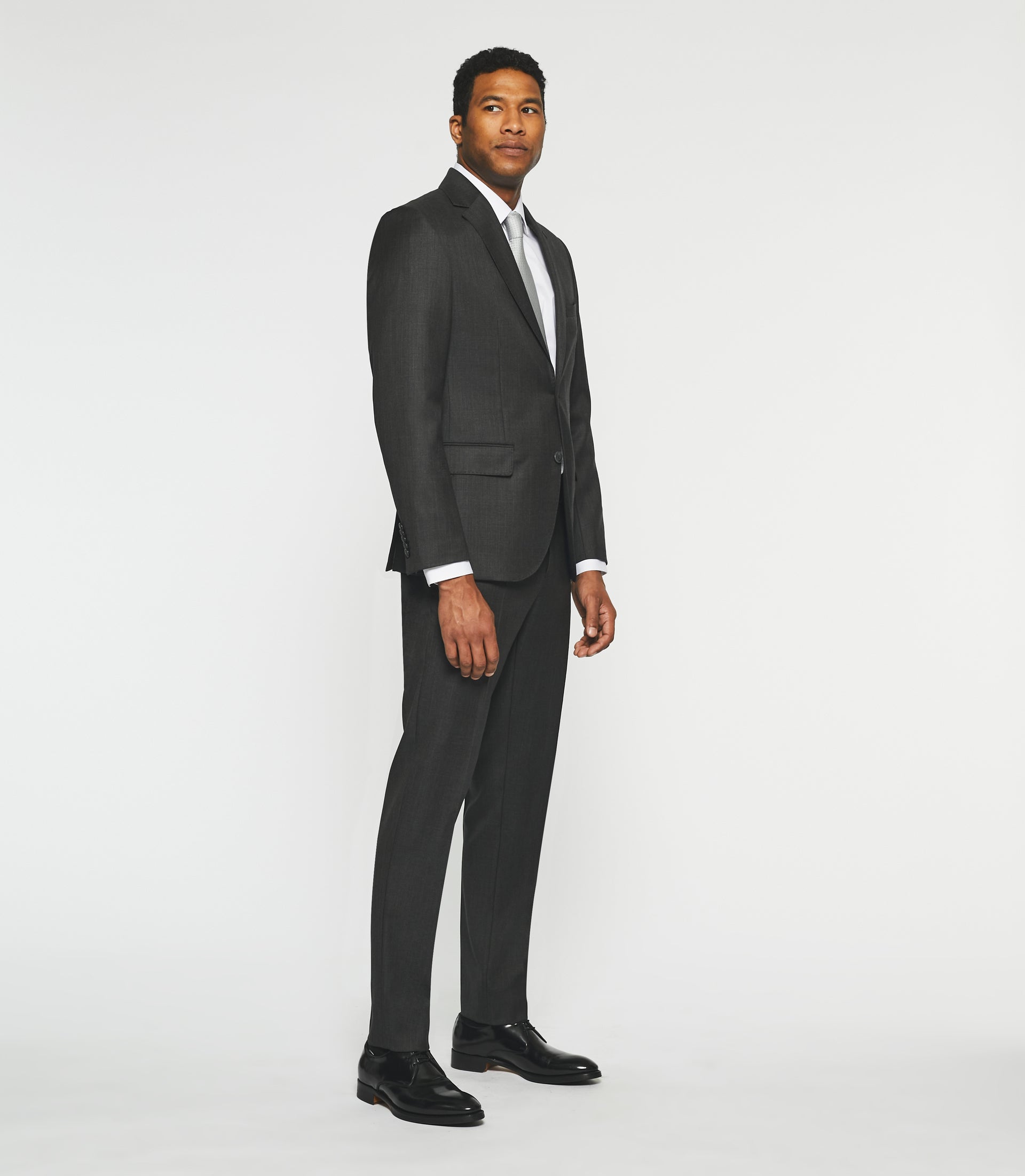 Costume 2 boutons en laine kaki LATIN