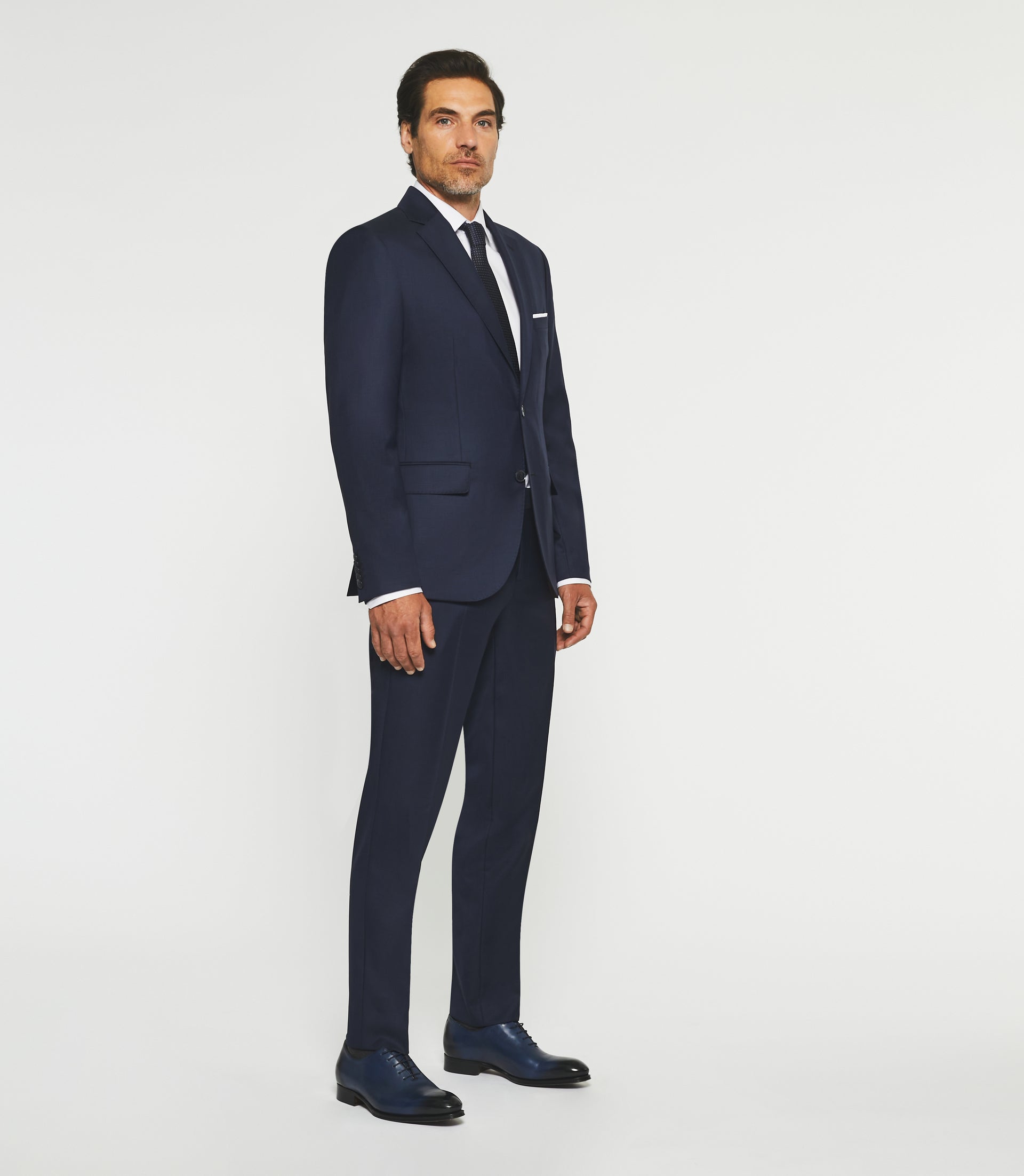 Costume 2 boutons en laine bleu marine LATIN IZAC