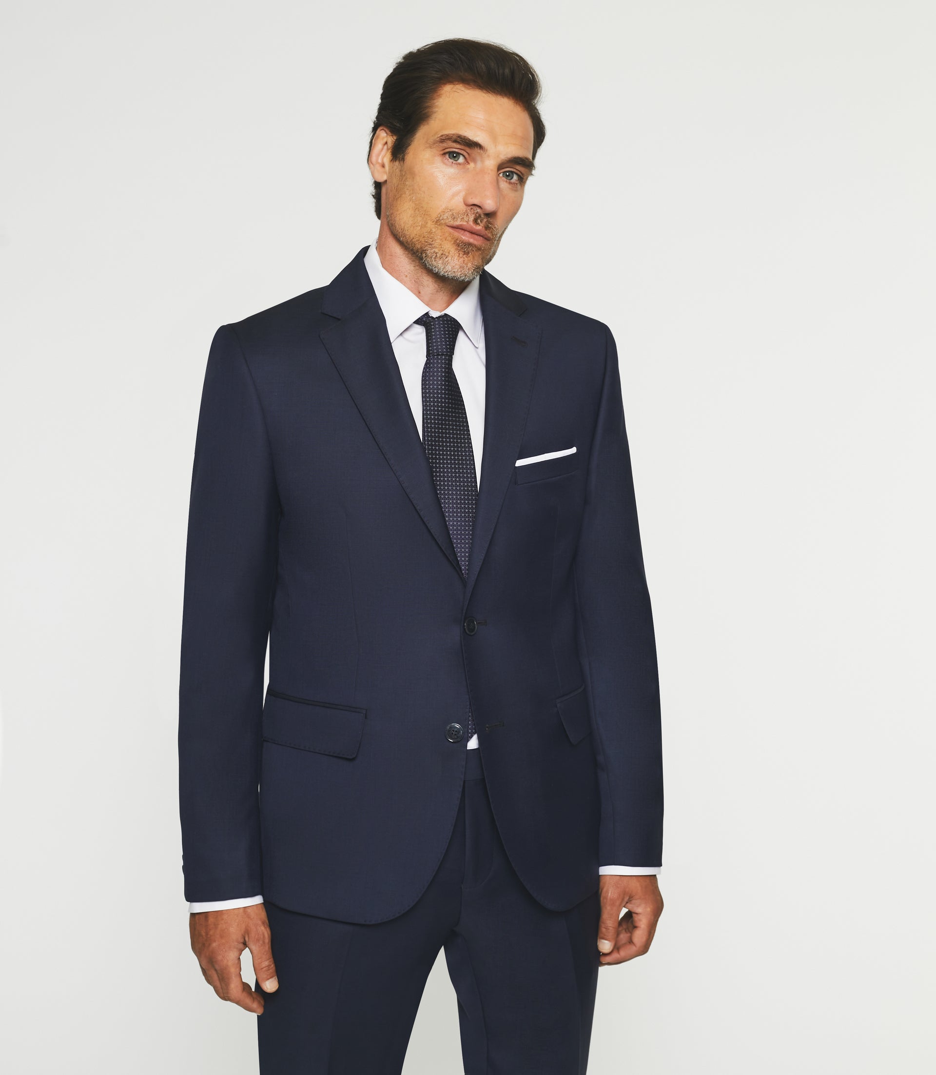 Costume 2 boutons en laine bleu marine LATIN IZAC