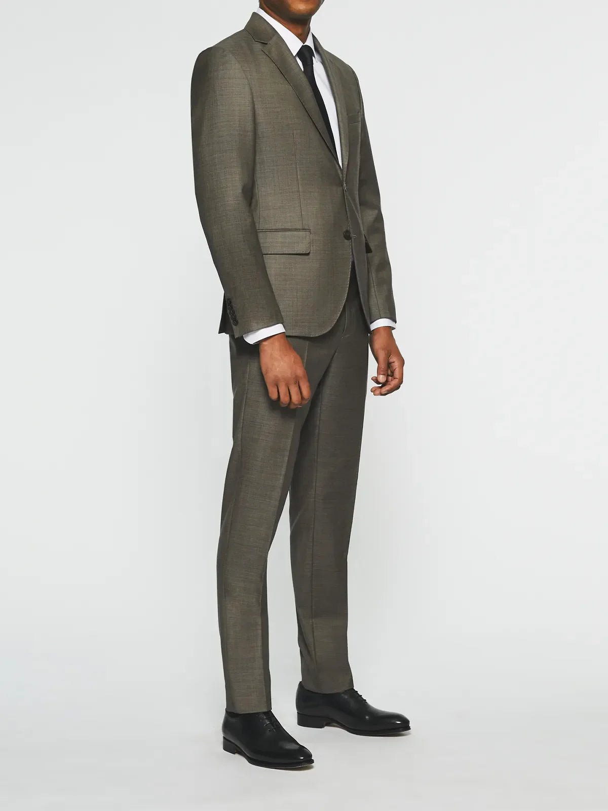 Costume 2 boutons en laine taupe LATIN - IZAC