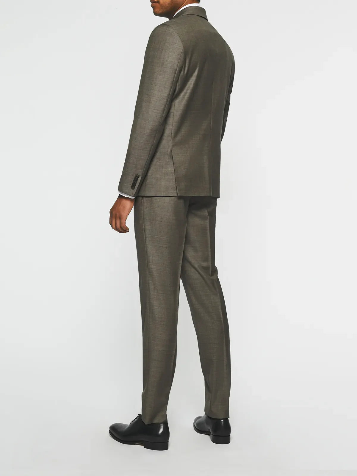 Costume 2 boutons en laine taupe LATIN - IZAC