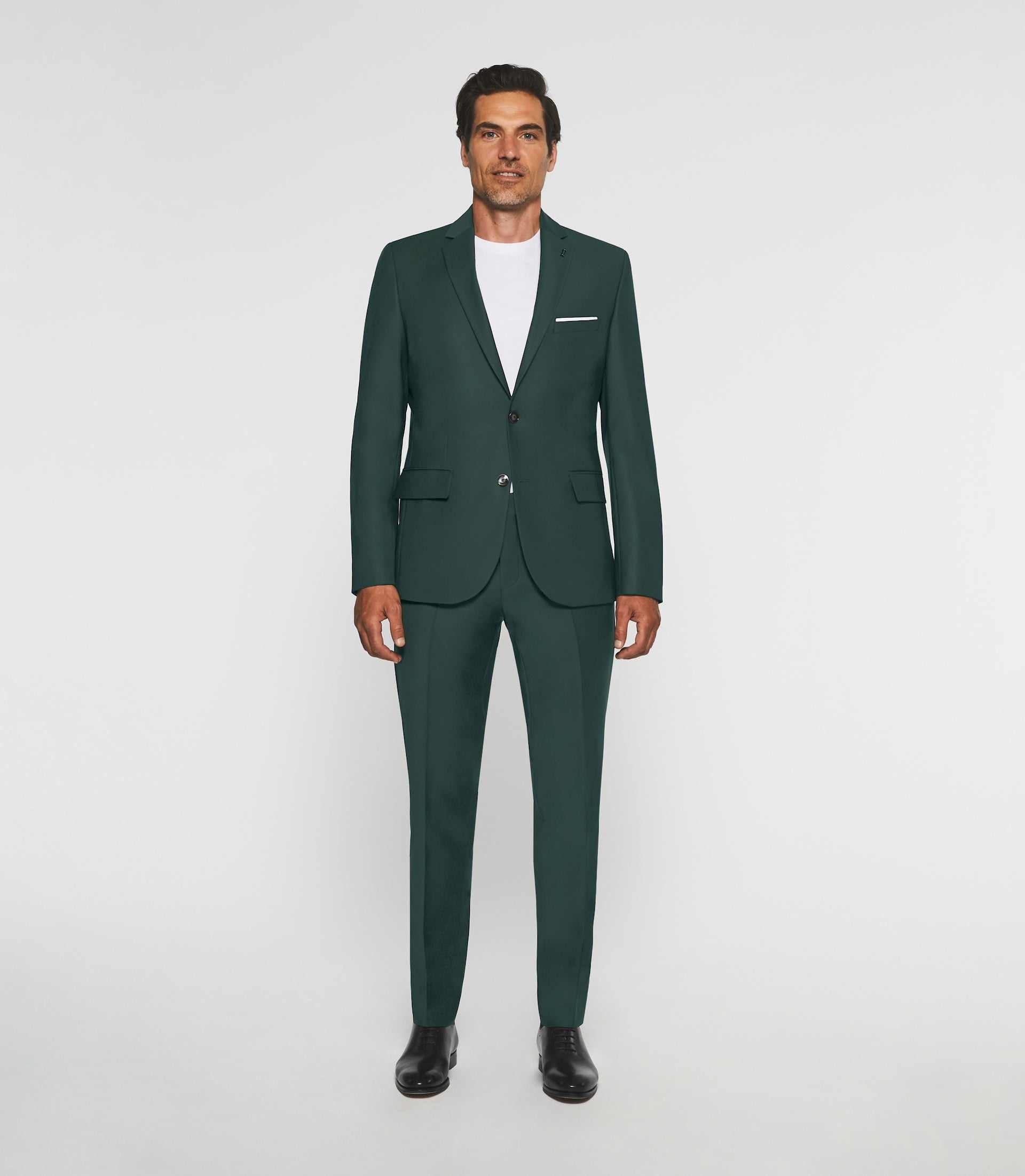 Costume 2 boutons en laine vert LIMONE - IZAC