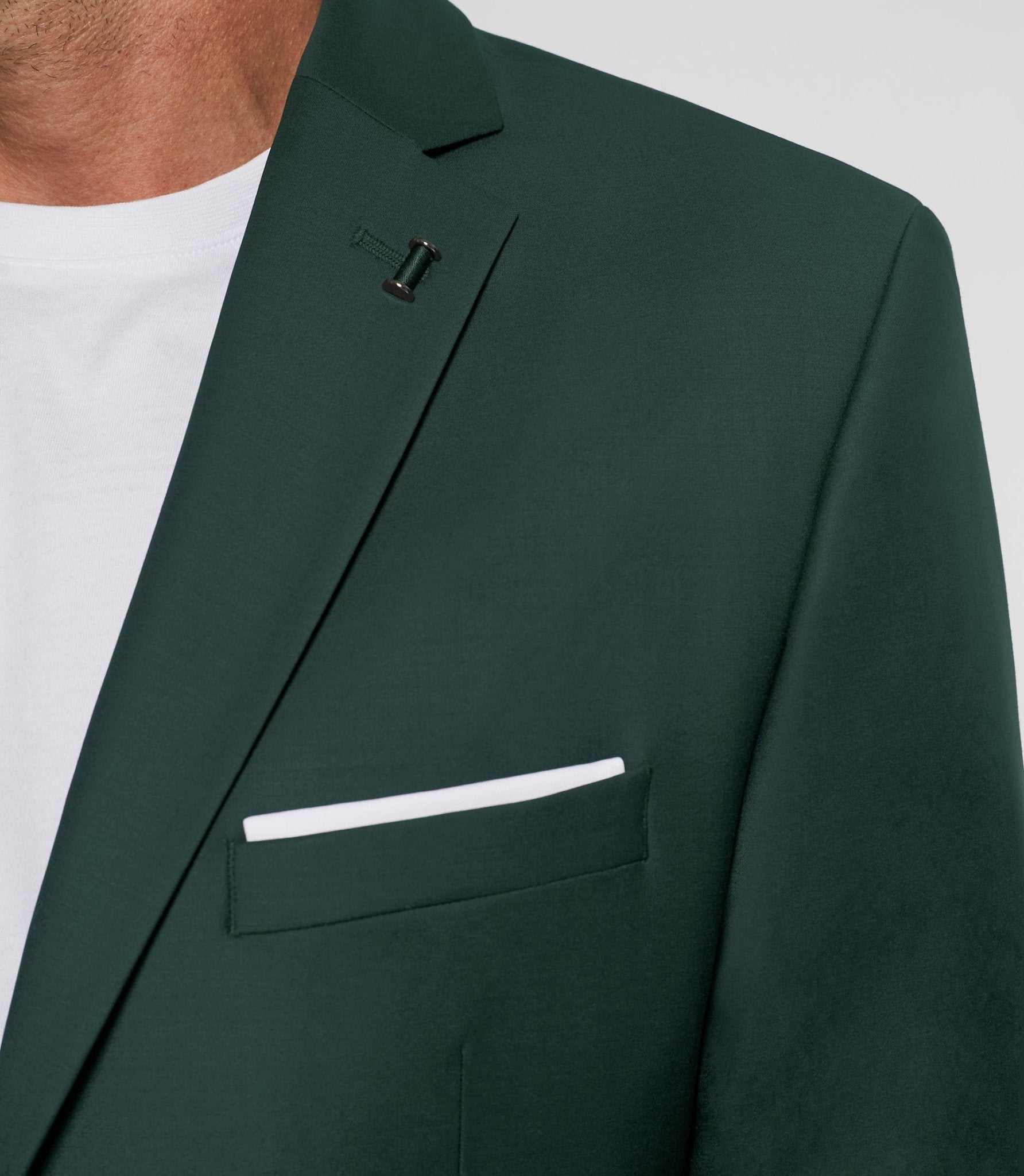 Costume 2 boutons en laine vert LIMONE - IZAC