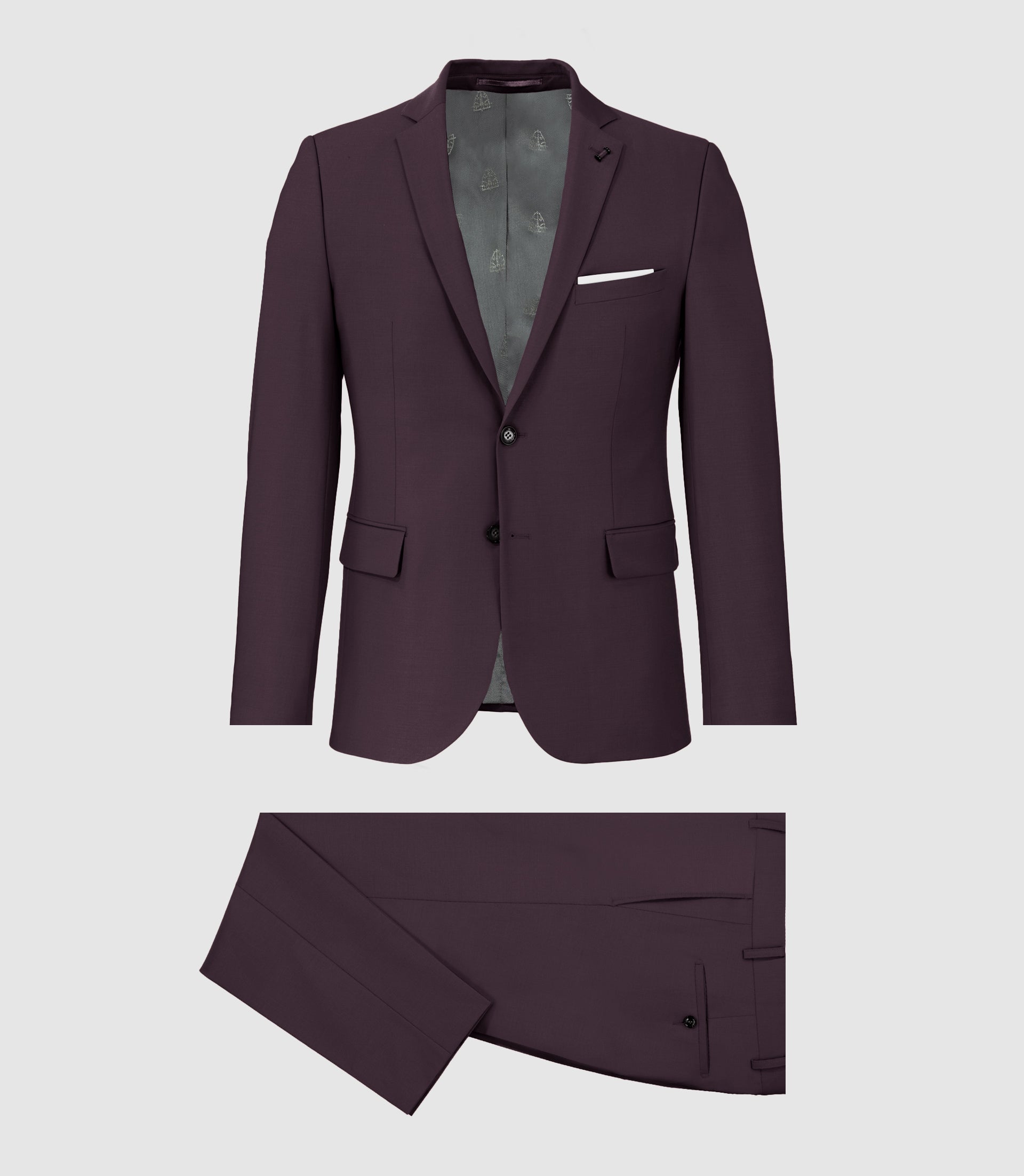 Costume 2 boutons en laine violet LIMONE - IZAC