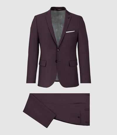 Costume 2 boutons en laine violet LIMONE - IZAC