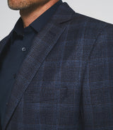 Costume 2 boutons à carreaux bleu LYS - IZAC