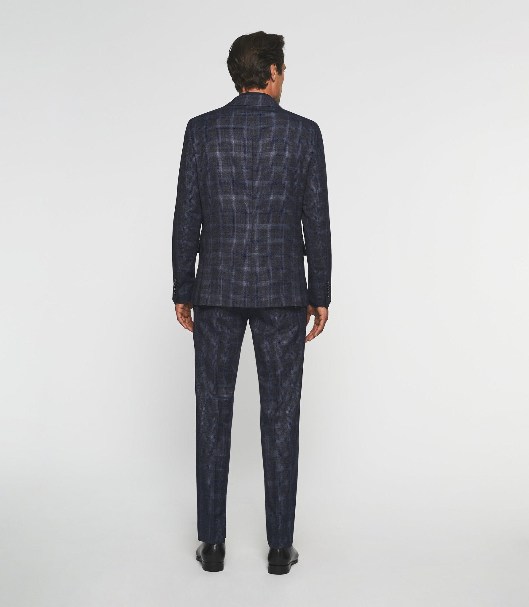 Costume 2 boutons à carreaux bleu LYS - IZAC