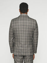 Costume 2 boutons à carreaux gris beige LYS - IZAC