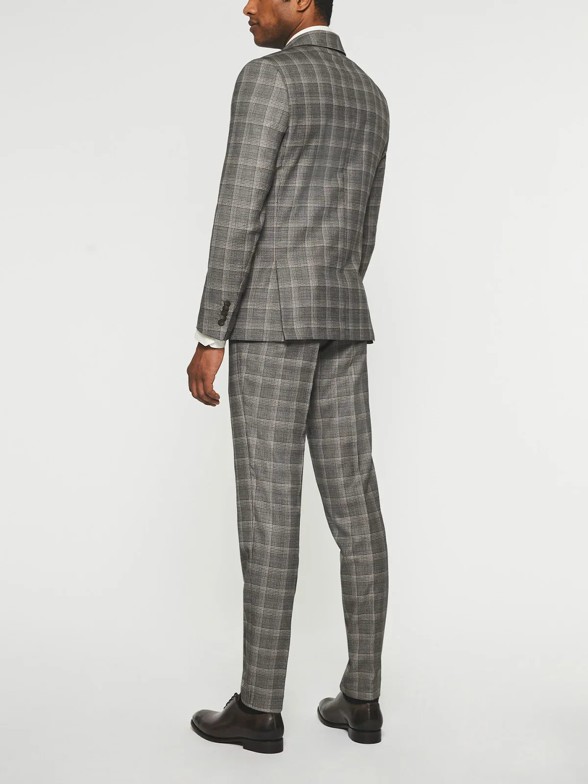 Costume 2 boutons à carreaux gris beige LYS - IZAC