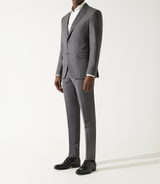 Costume 2 boutons en laine gris moyen - IZAC