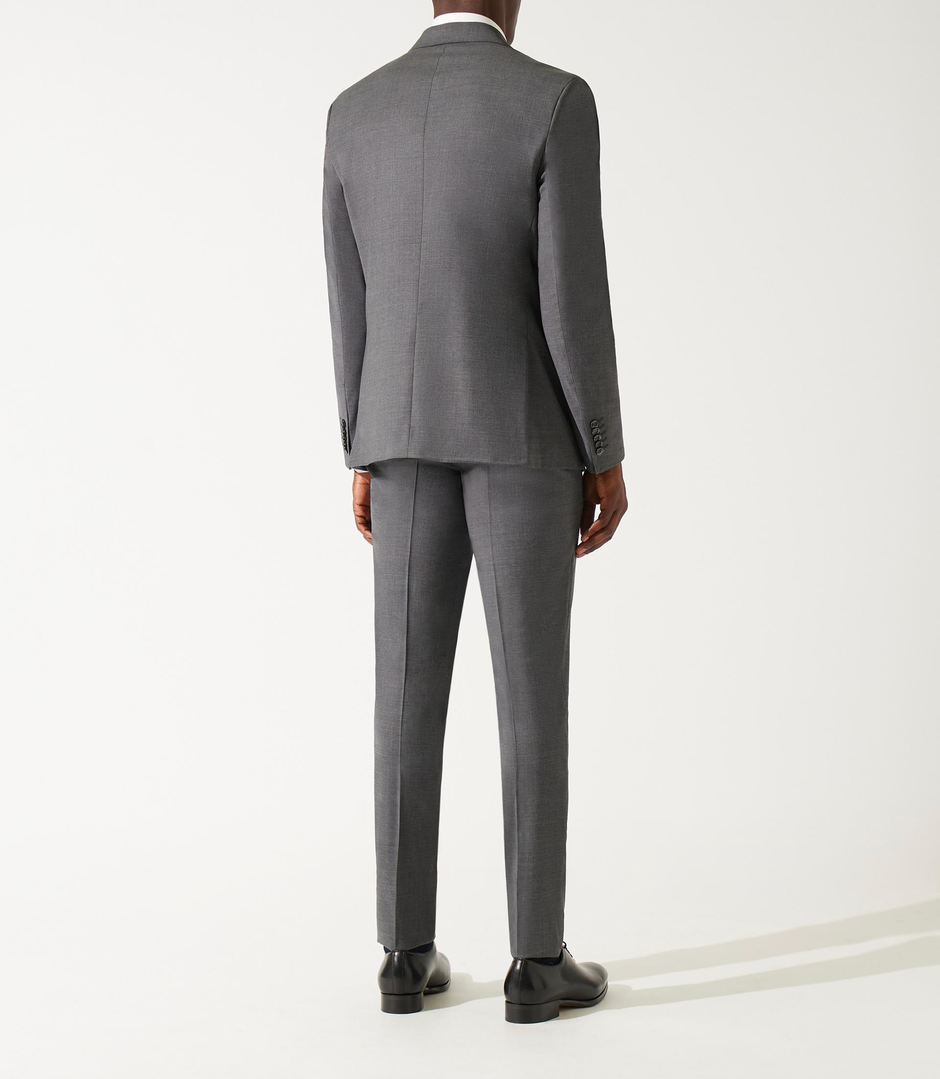 Costume 2 boutons en laine gris moyen - IZAC