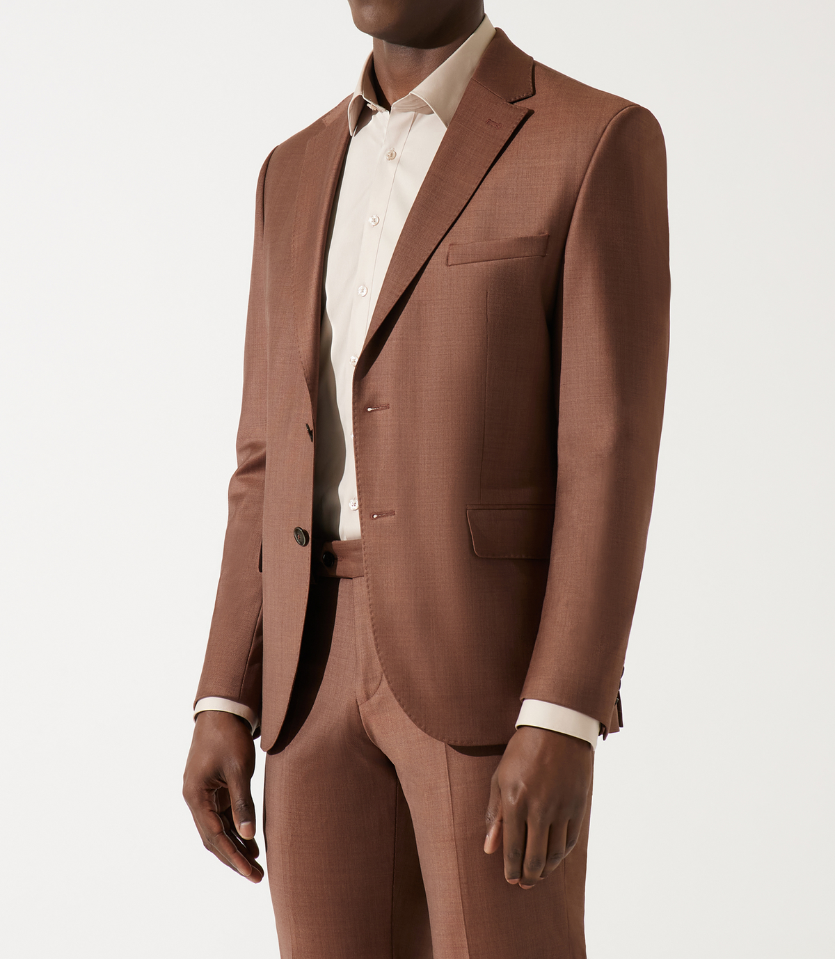 Costume 2 boutons marron cannelle - IZAC