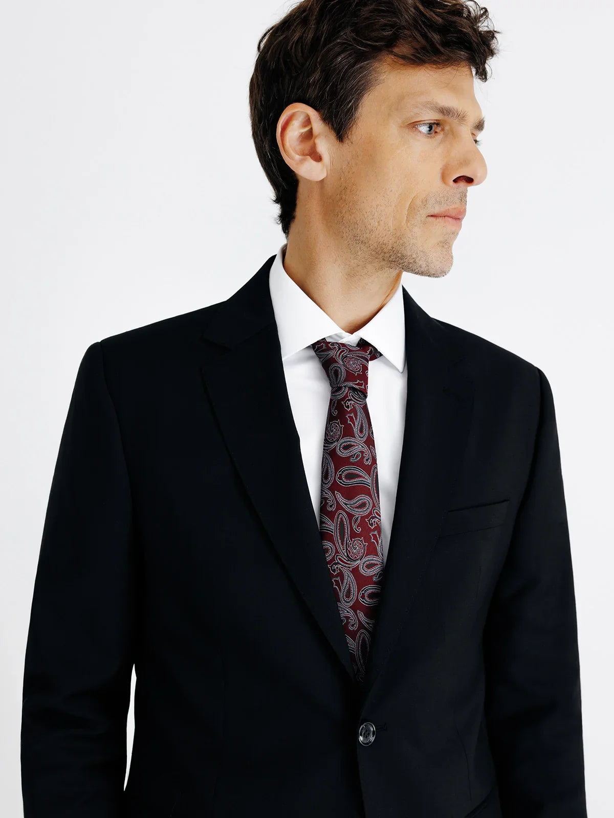 Costume 2 boutons en laine noir - IZAC