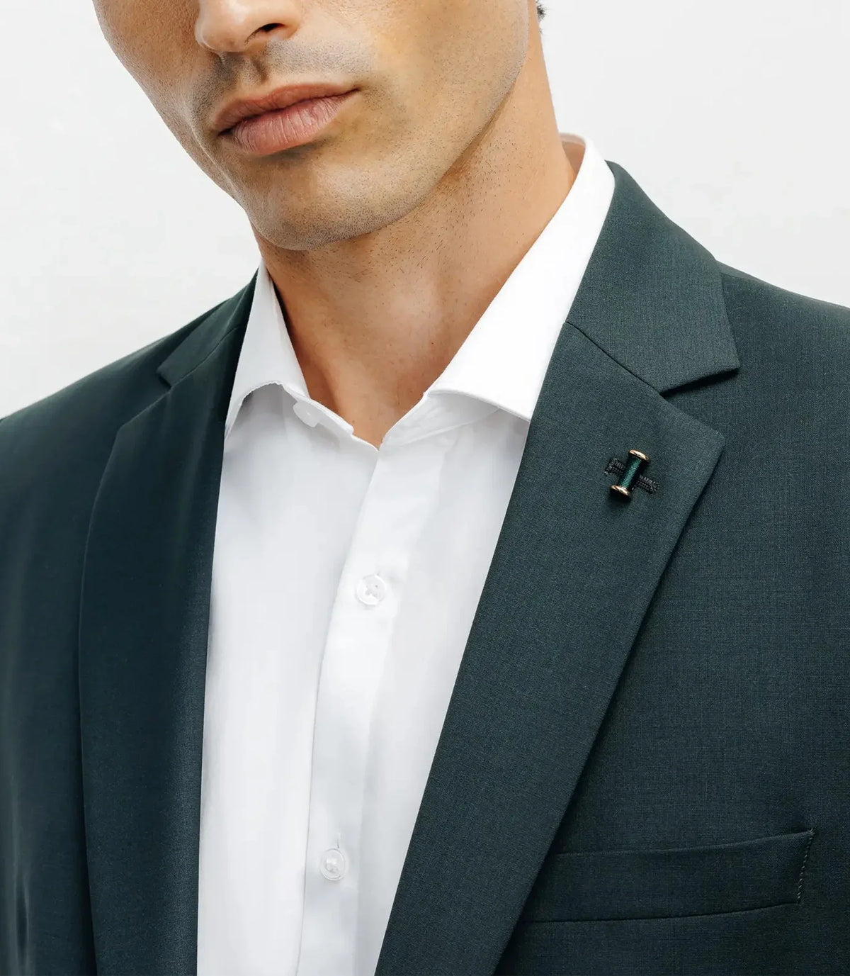 Costume ajusté 2 boutons vert - IZAC