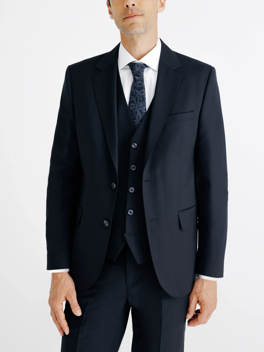 Costume 2 boutons laine bleu marine - IZAC