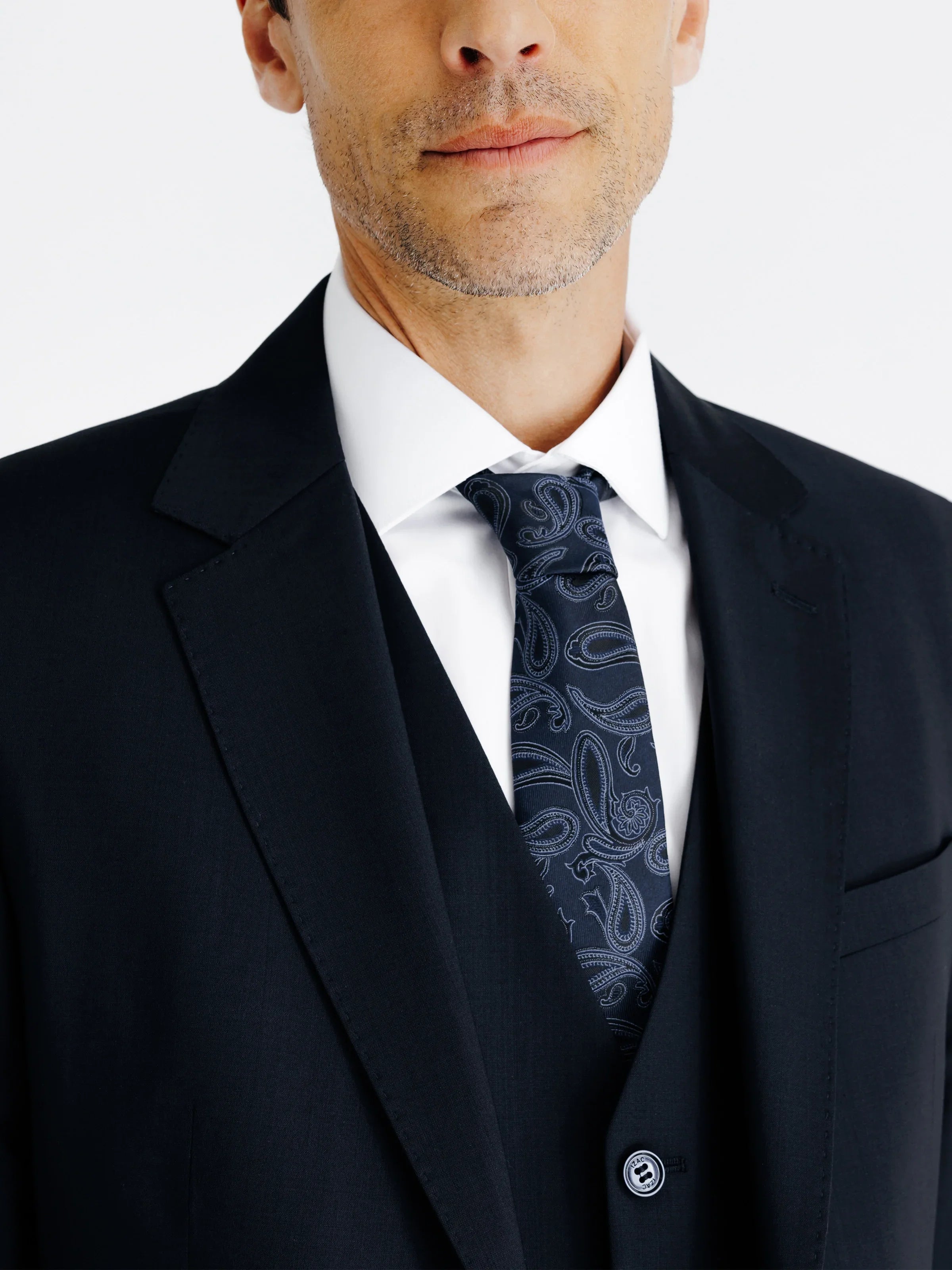 Costume 2 boutons laine bleu marine - IZAC