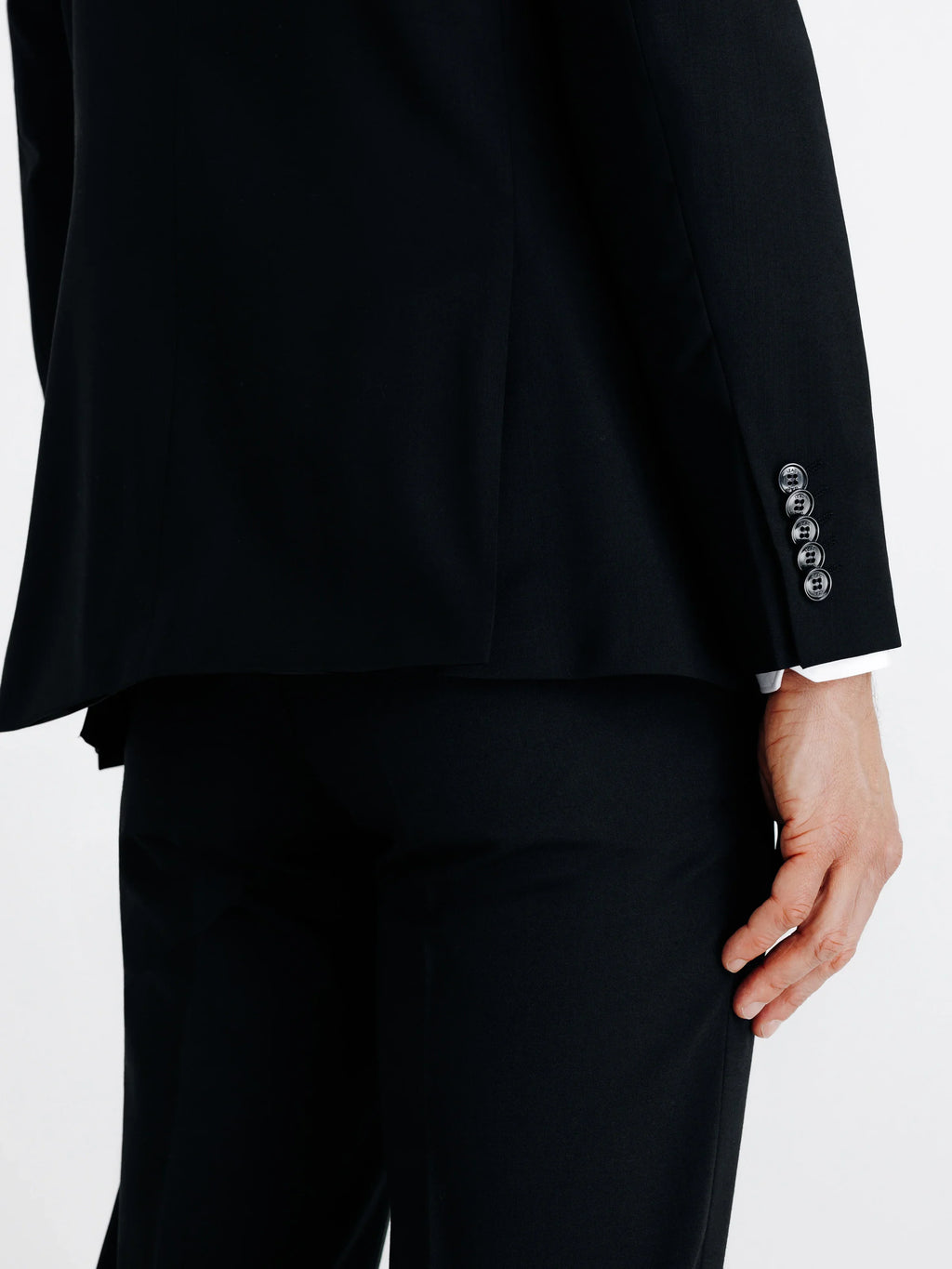 Costume 2 boutons laine bleu noir - IZAC