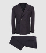 Costume croisé à rayures marine - IZAC