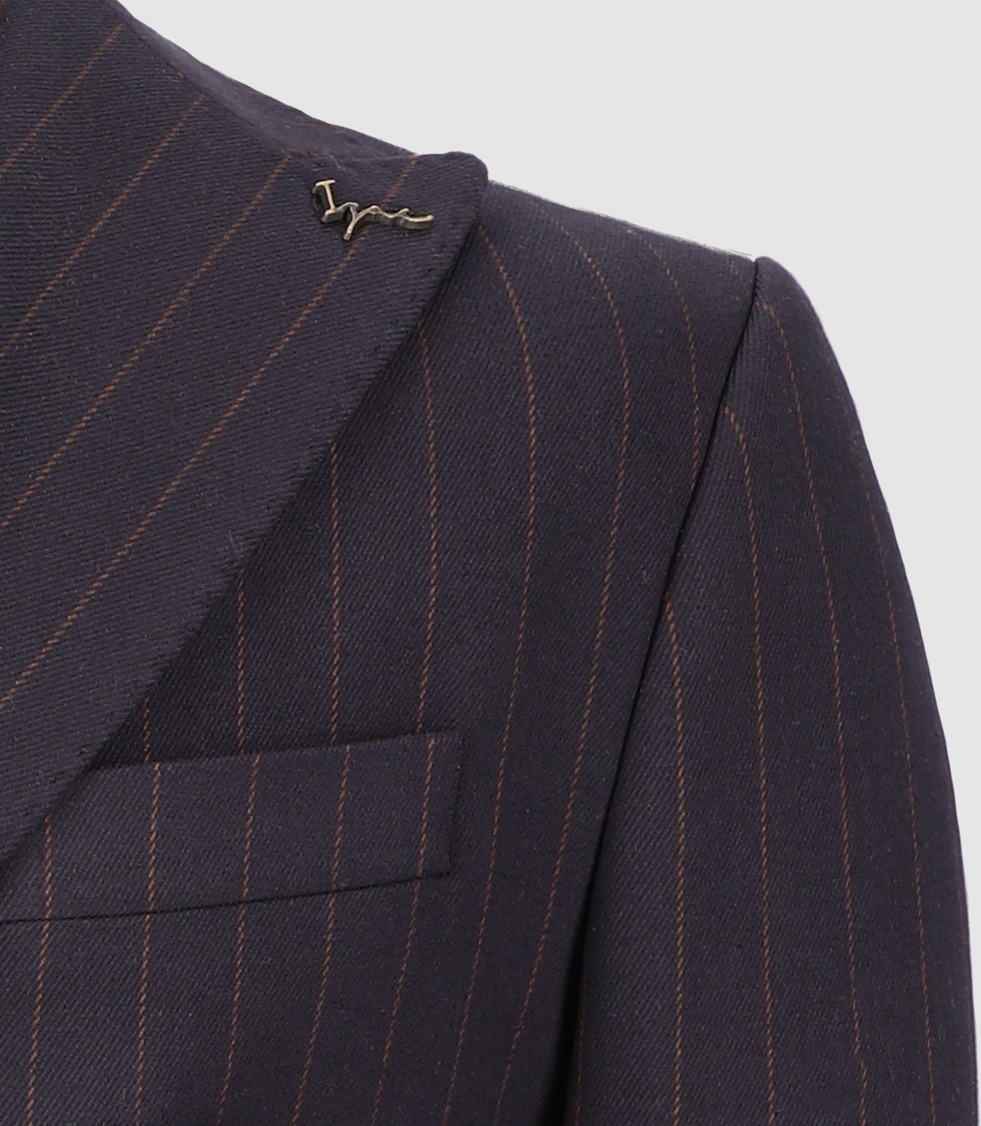 Costume croisé à rayures marine - IZAC