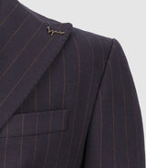 Costume croisé à rayures marine - IZAC