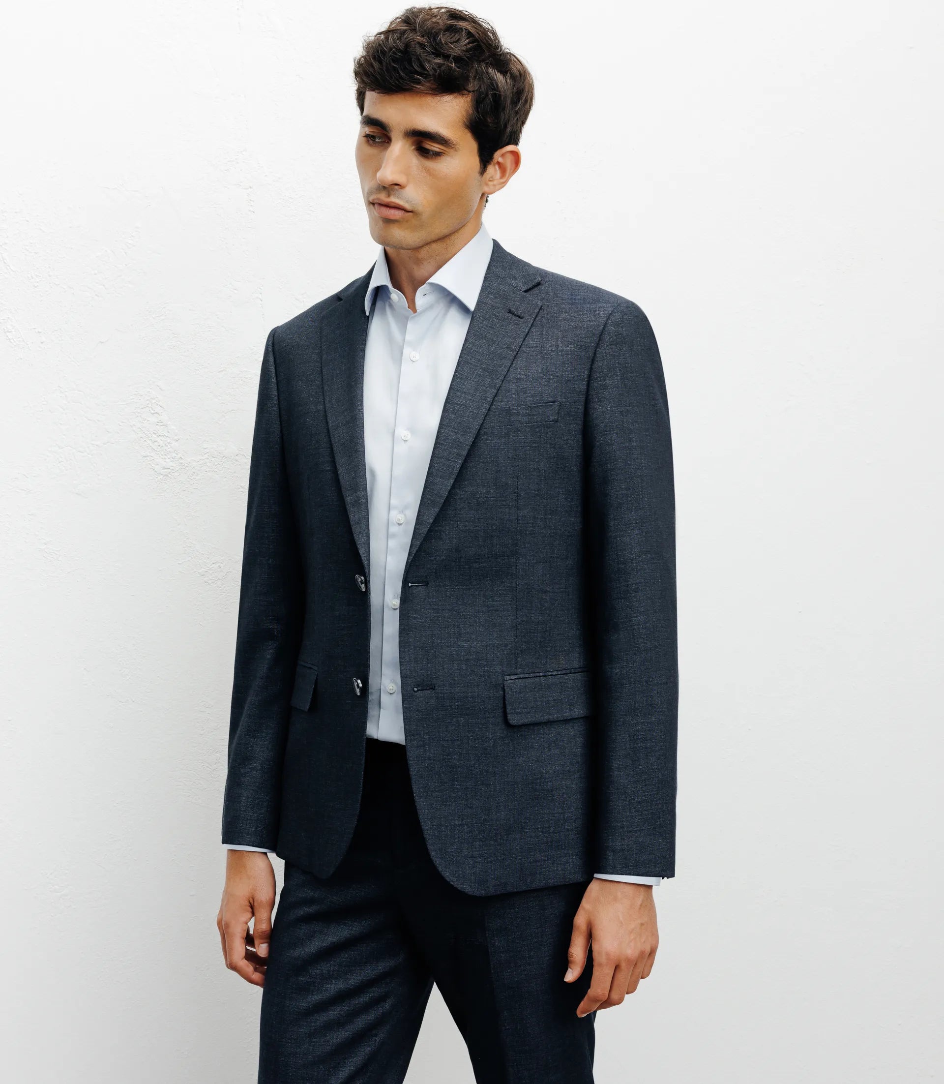 Costume avec 2 boutons bleu denim