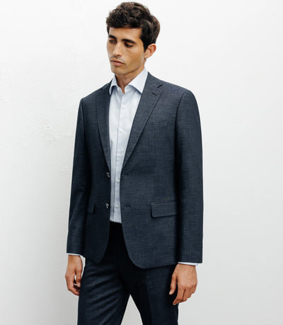 Costume avec 2 boutons bleu denim