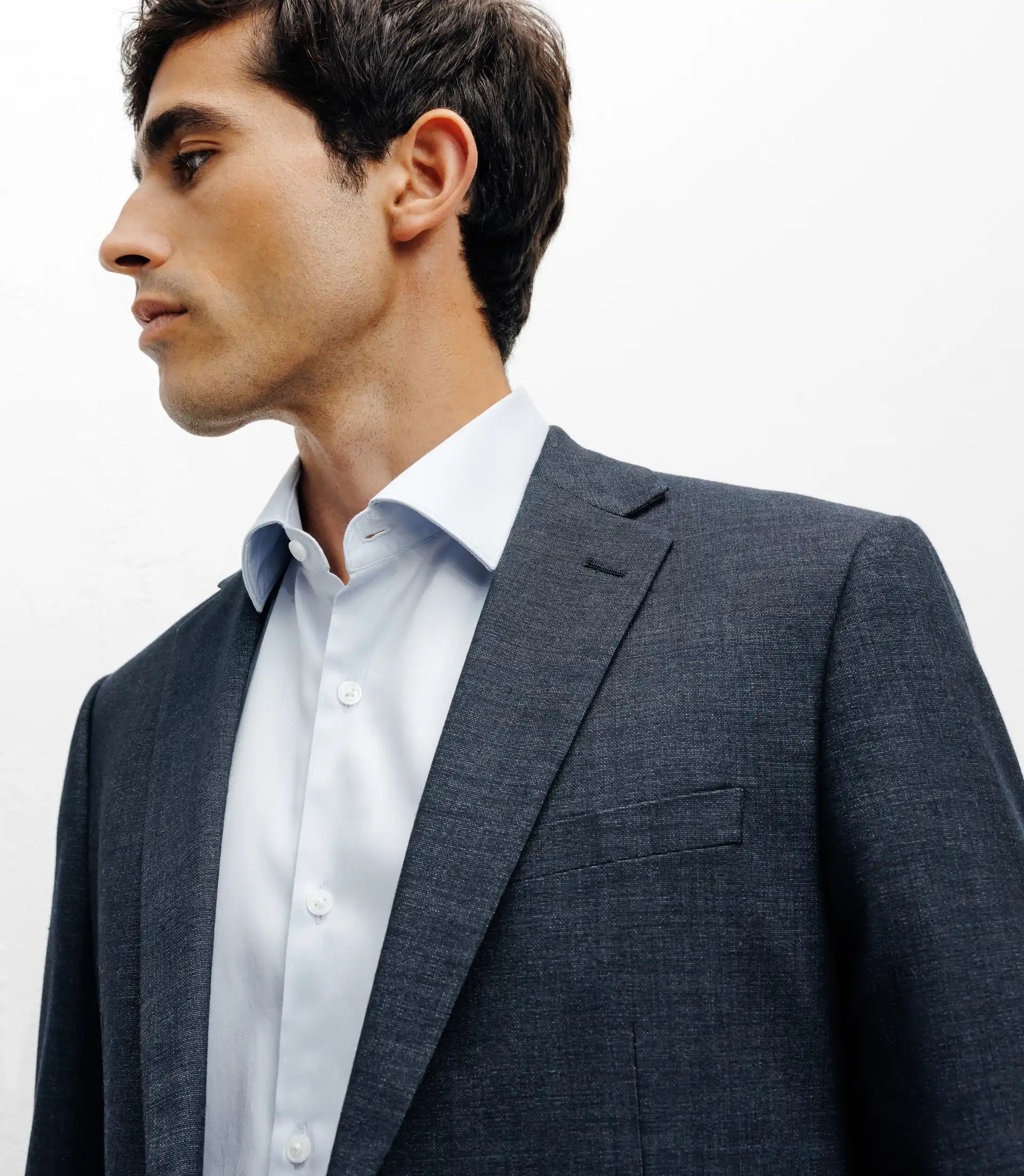 Costume avec 2 boutons bleu denim