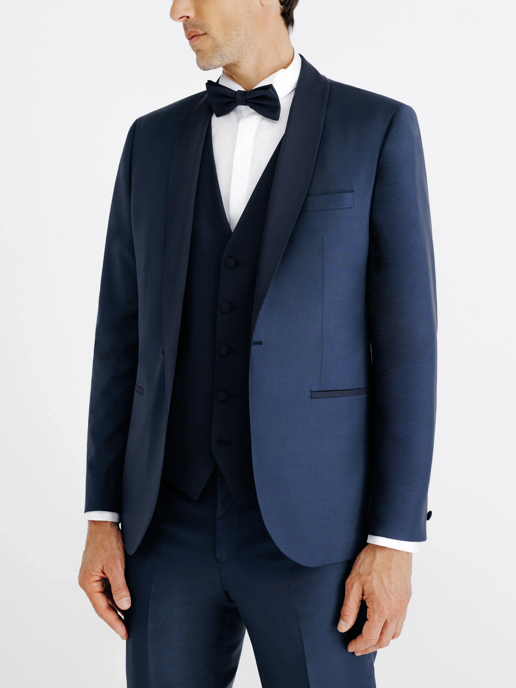 Costume col chale marine - IZAC