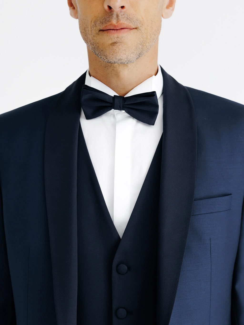 Costume col chale marine - IZAC