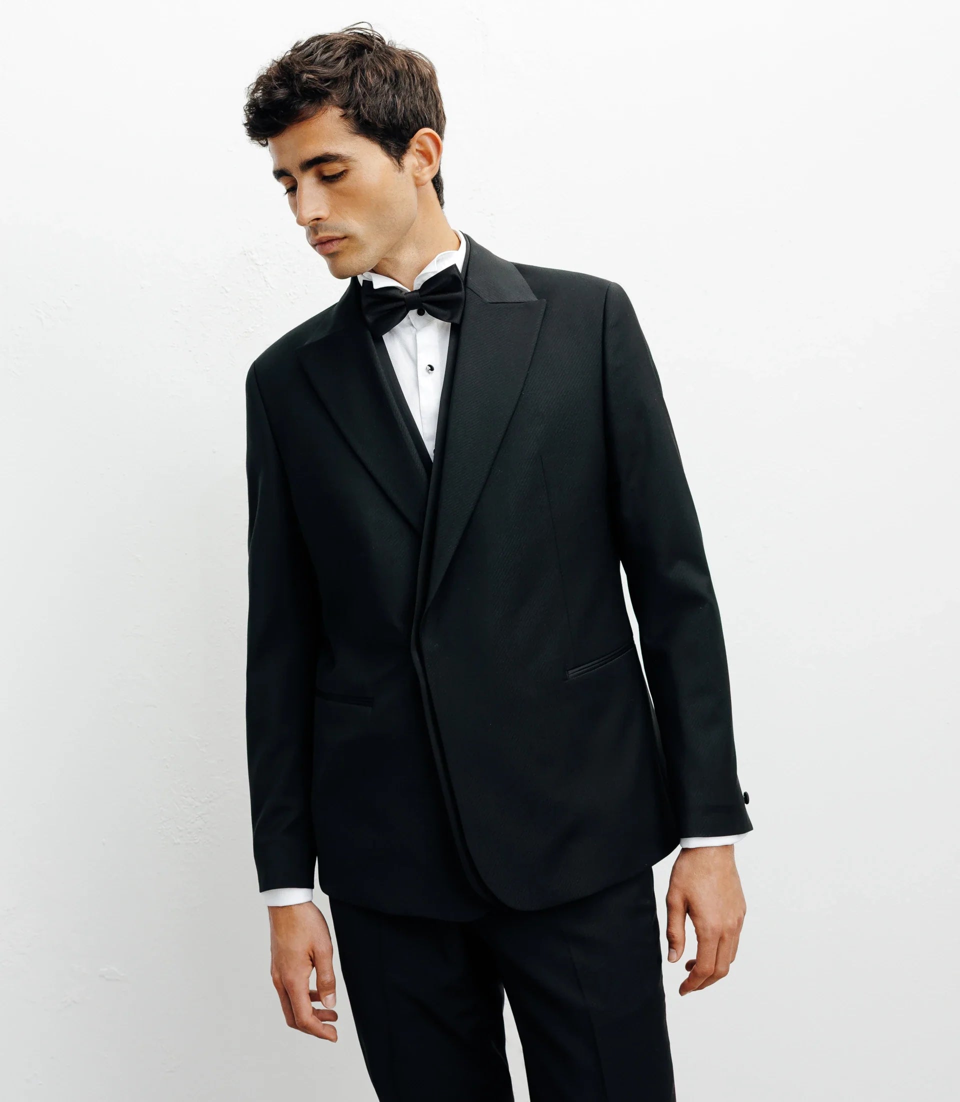 Costume croisé double col noir - IZAC