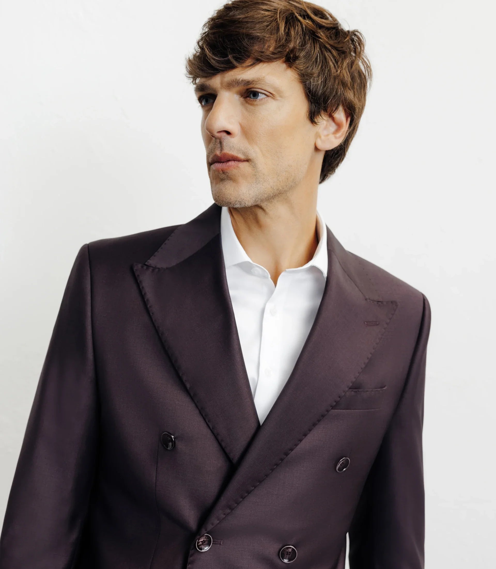 Costume croisé bordeaux foncé - IZAC