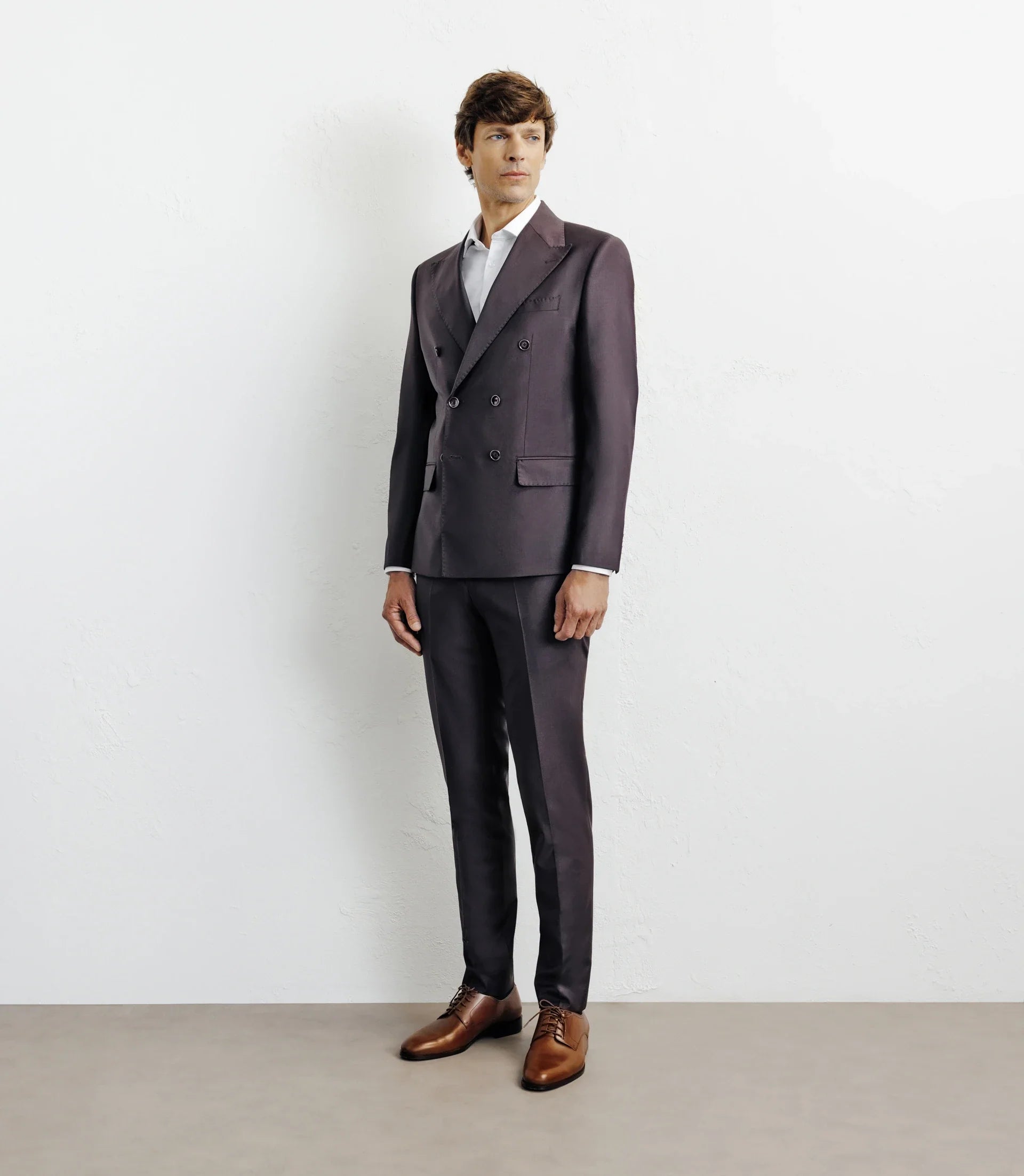 Costume croisé bordeaux foncé - IZAC