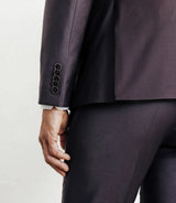 Costume croisé bordeaux foncé - IZAC