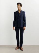 Costume croisé rayé marine - IZAC