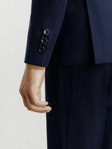 Costume croisé rayé marine - IZAC
