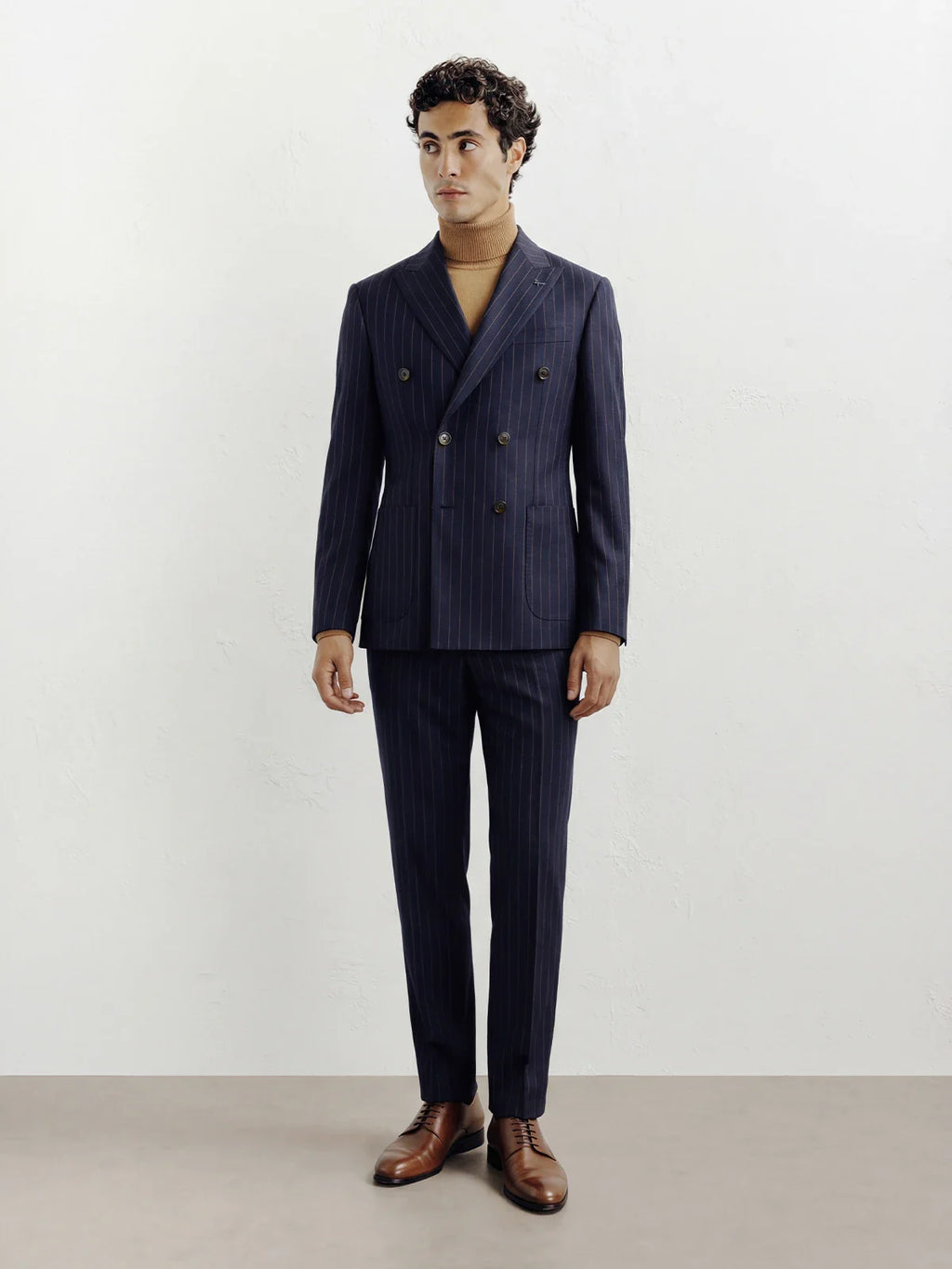 Costume croisé rayé marine - IZAC