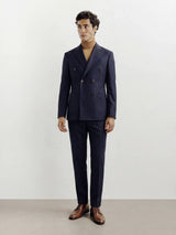 Costume croisé rayé marine - IZAC