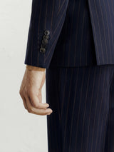 Costume croisé rayé marine - IZAC