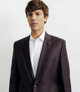 Costume 2 boutons laine majoritaire bordeaux foncé - IZAC