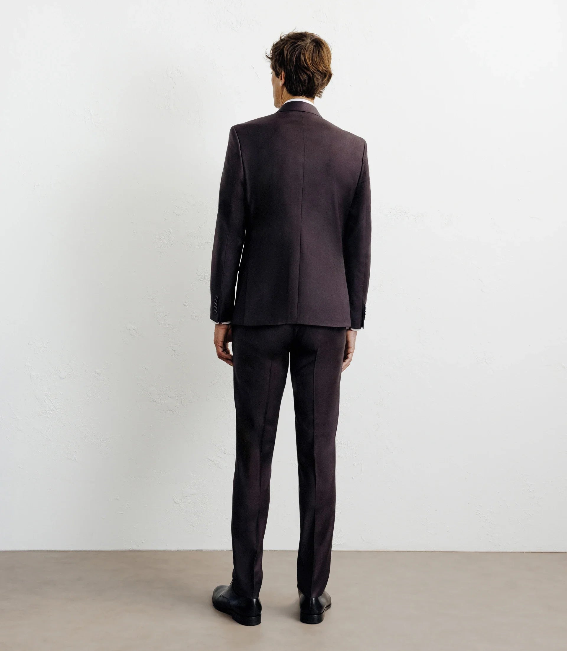 Costume 2 boutons laine majoritaire bordeaux foncé - IZAC