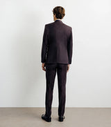 Costume 2 boutons laine majoritaire bordeaux foncé - IZAC