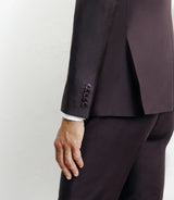 Costume 2 boutons laine majoritaire bordeaux foncé - IZAC