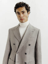 Costume croisé à rayures beige - IZAC