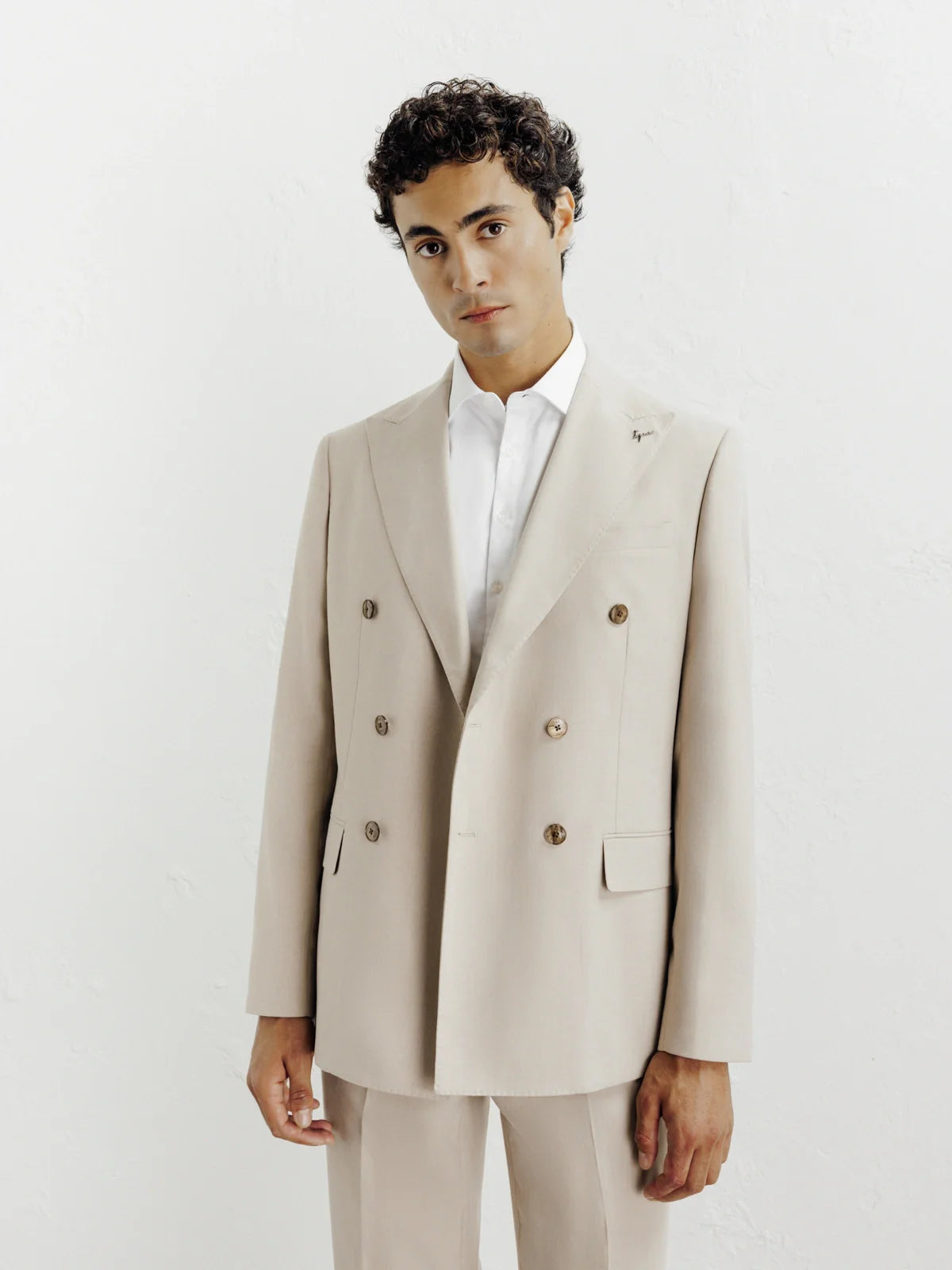 Costume croisé beige - IZAC