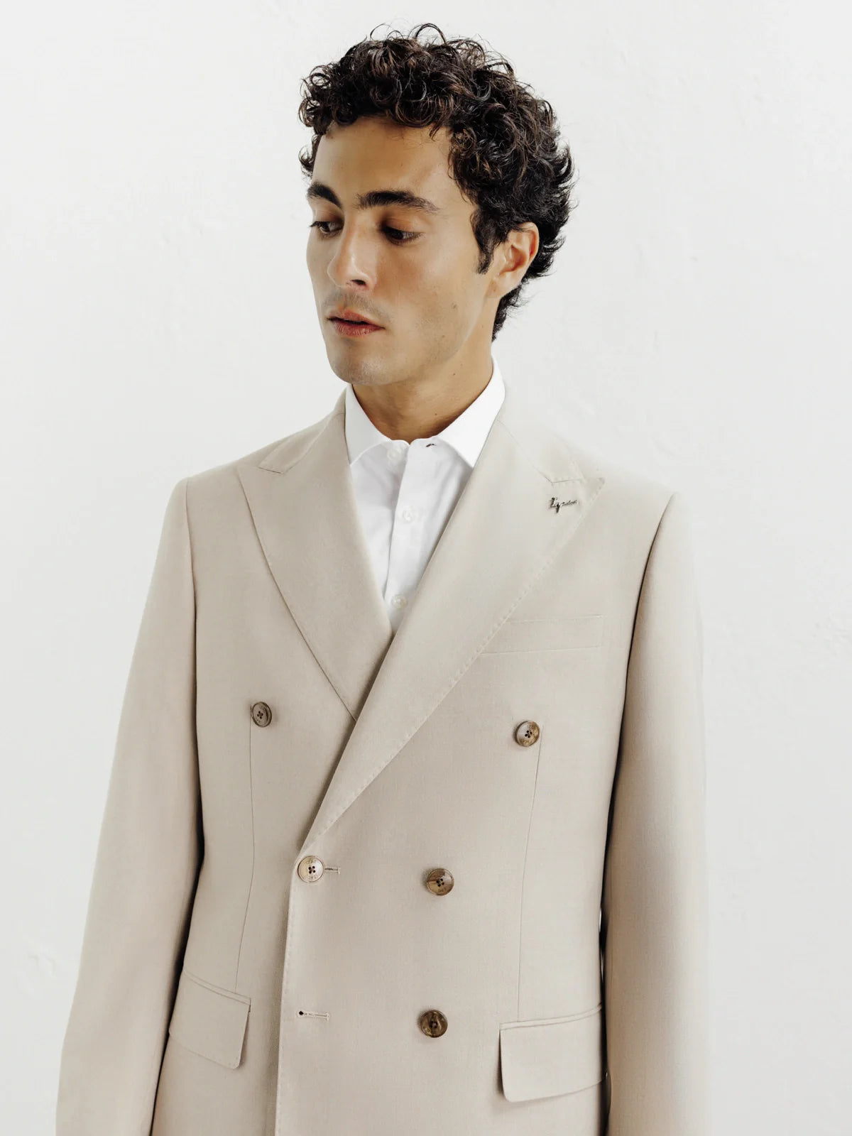 Costume croisé beige - IZAC