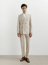 Costume croisé beige - IZAC