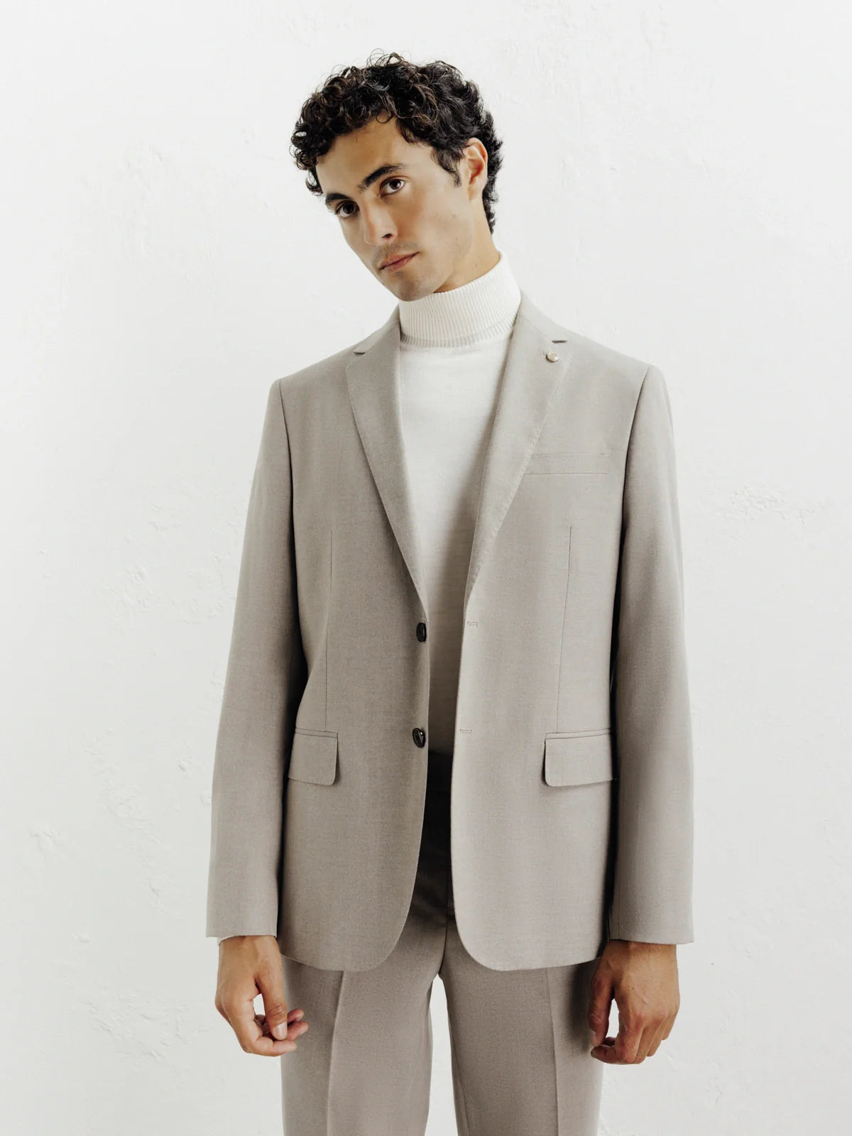 Costume 2 boutons taupe - IZAC