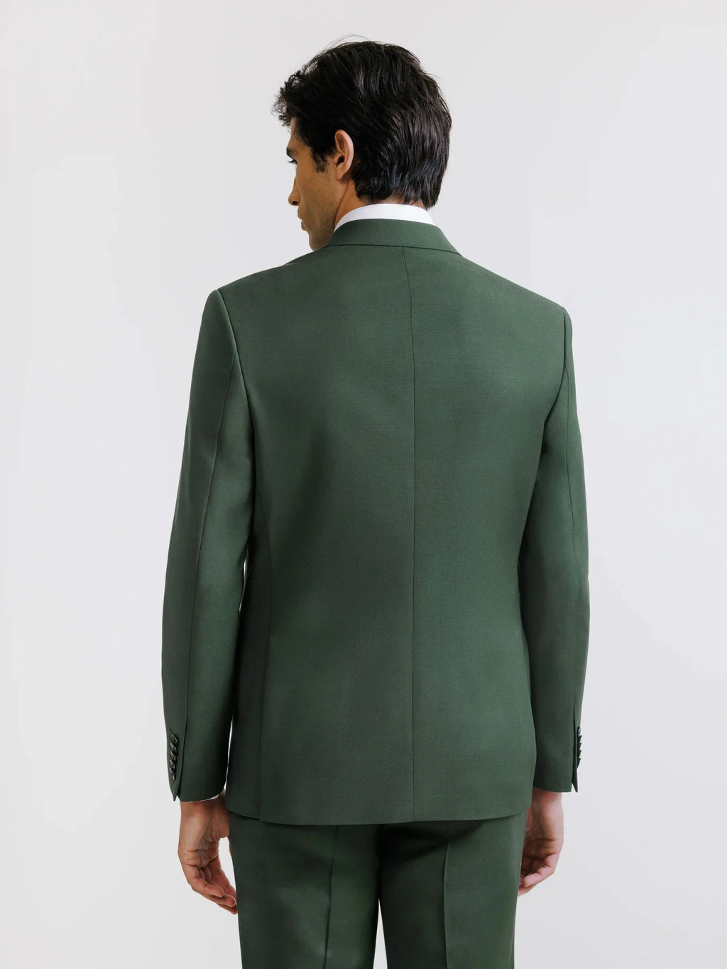 Costume 2 boutons laine majoritaire vert foncé - IZAC
