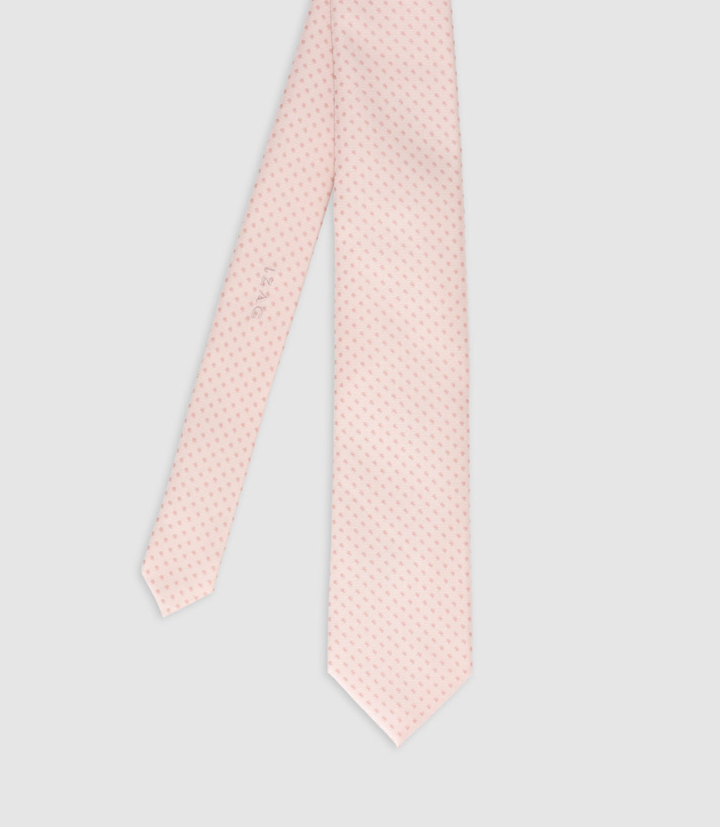 Cravate micro motifs beige HENRI - IZAC