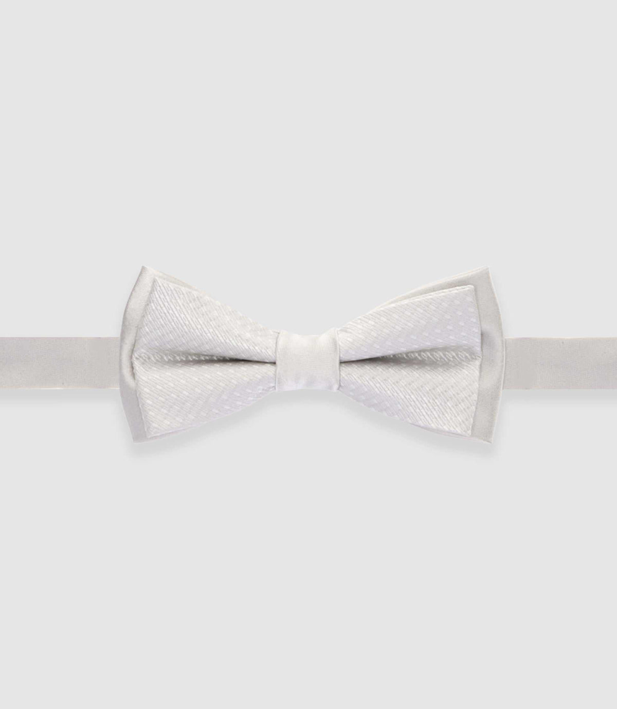 Nœud papillon double en soie gris clair NPUNIQUE - IZAC